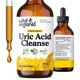 Bouteille de Wild & Organic Gout Support 4 oz avec étiquette visible