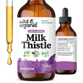 Bouteille de Wild & Organic Goutte de Chardon-Marie 4 oz vue de face