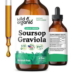 Bouteille de Wild & Organic Graviola Liquide 4 oz vue de face