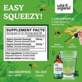 Bouteille de Wild & Organic Graviola Liquide avec gouttes
