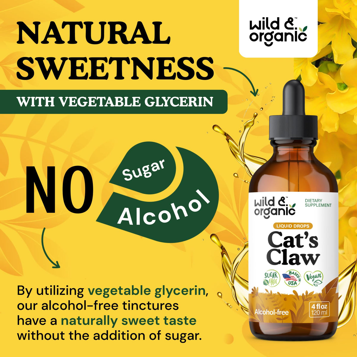 Bouteille de Wild & Organic Griffe de Chat avec des ingrédients naturels