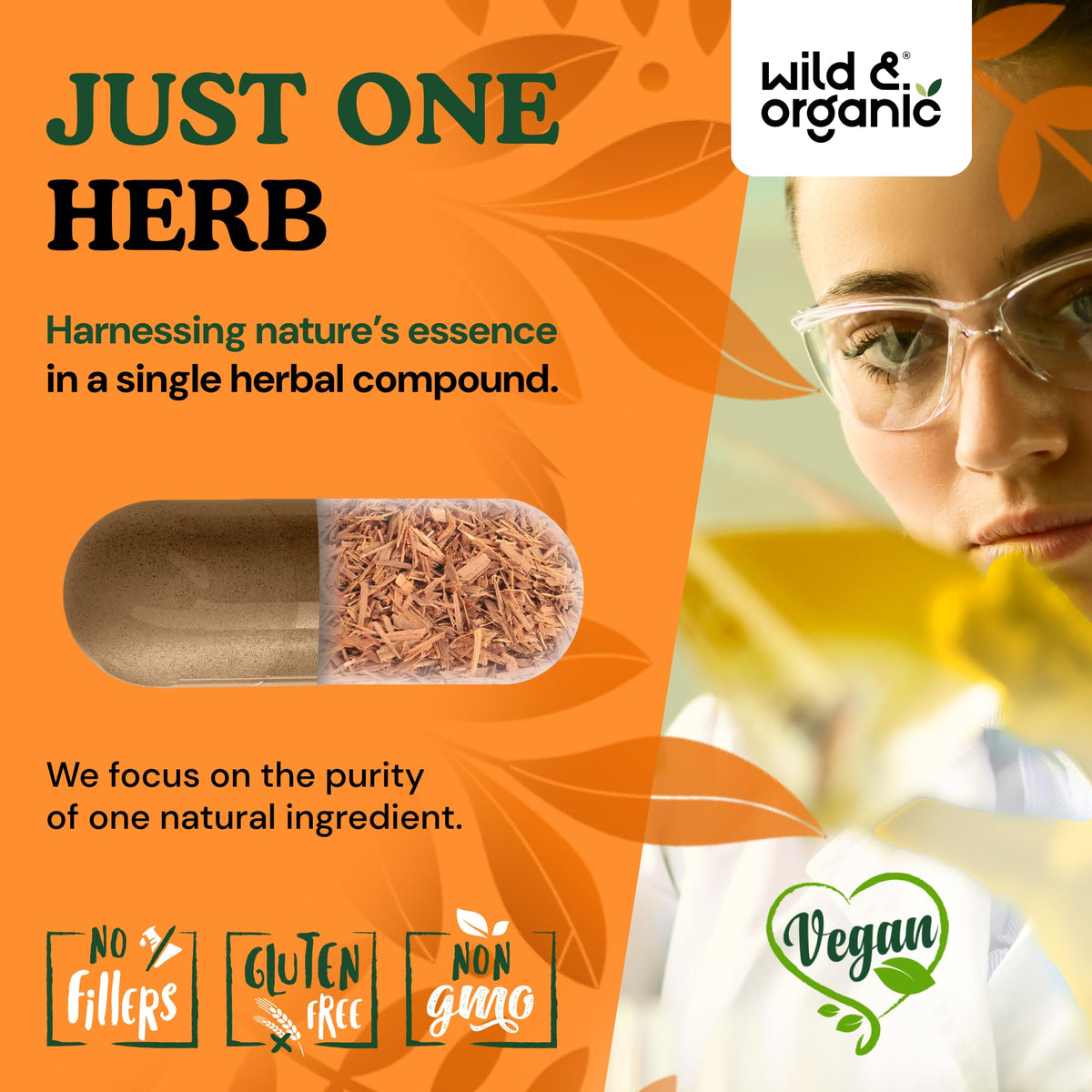 Bouteille de Wild & Organic Griffe du Chat avec capsules à côté