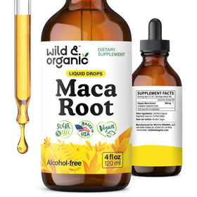 Bouteille de Wild & Organic Maca Root Liquide 4oz vue de face