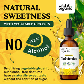 Bouteille de Wild & Organic Yohimbe 250 mg ouverte