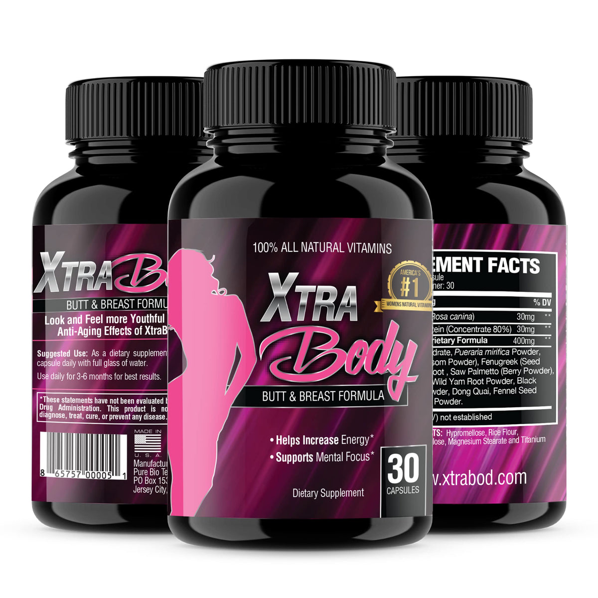 Bouteille de Xtra Body Complément Alimentaire 30 Capsules