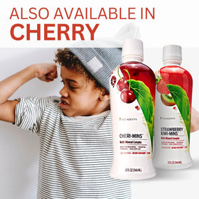 Bouteille de Youngevity Minéraux Trace Fraise Kiwi sur fond blanc