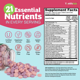 Bouteille de YUM-V'S Multivitamines pour Enfants avec 120 comprimés à mâcher