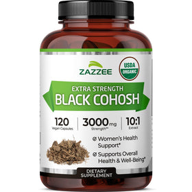 Bouteille de Zazzee Extrait de Cimicifuga 10:1 120 Capsules Végétales