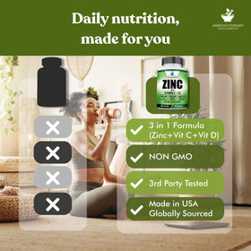 Bouteille de Zinc et vitamines avec dosage visible