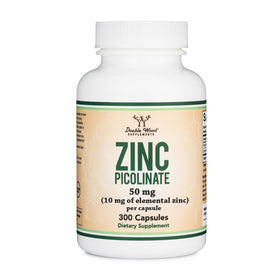 Bouteille de Zinc Picolinate 50mg Double Wood Supplements, 300 capsules