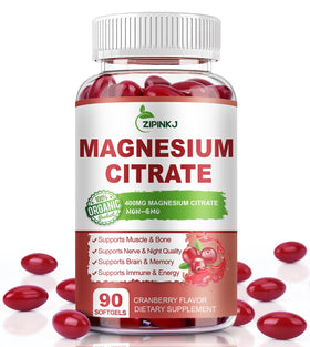 Bouteille de ZIPINKJ Magnésium Citrate sur un fond neutre