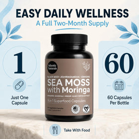 Bouteille des Capsules de Mousse de Mer Atlantic Naturals ouverte