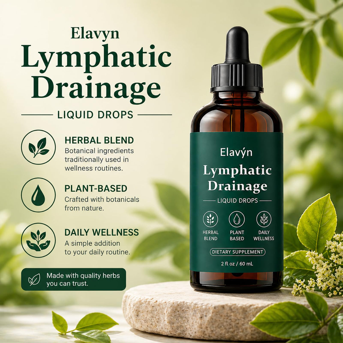 Bouteille des Gouttes de Drainage Lymphatique OSTEO ALIVE sur fond blanc
