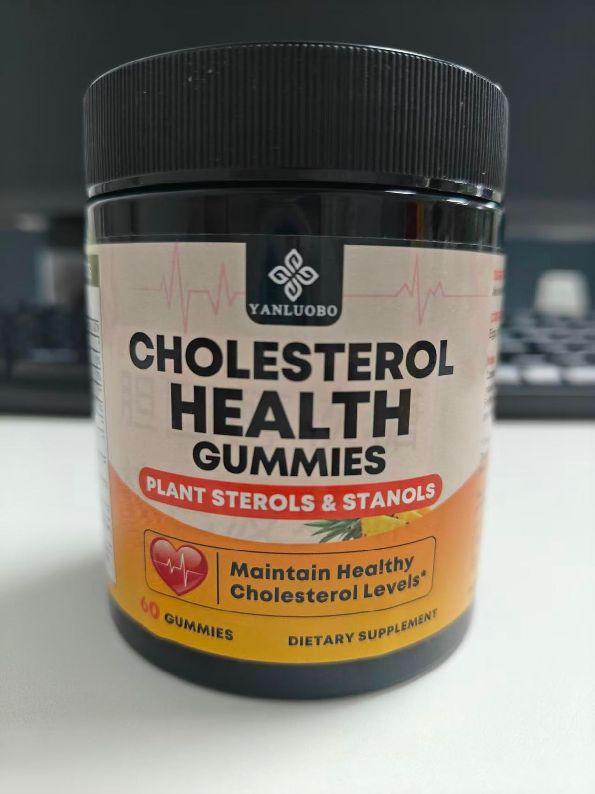 Bouteille des Gummies de Cholestérol YANLUOBO, vue arrière
