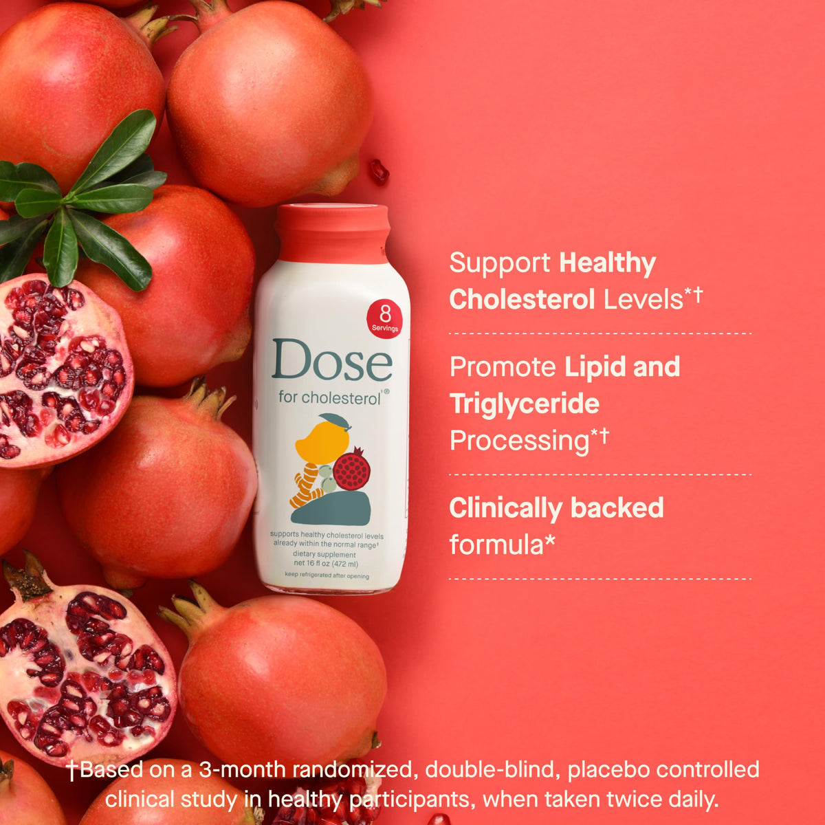 Bouteille DOSE Compléments Alimentaires Cholestérol 16oz vue arrière
