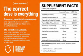 Bouteille dose + remedy Quercétine 500mg avec étiquette visible