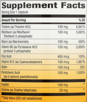 Bouteille du Complexe de Vitamines B-100 de Nature's Way, vue de côté
