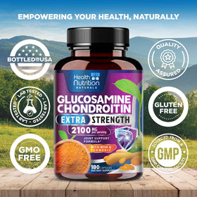 Bouteille du complexe Glucosamine Chondroïtine sur une table en bois