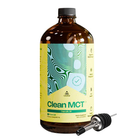 Bouteille en verre de 32 oz d'huile MCT Pure C8 de LevelUp