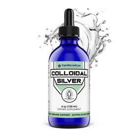 Bouteille en verre de 4 oz de Colloidal Silver FIREWATERSTAR