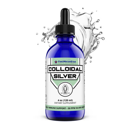 Bouteille en verre de 4 oz de Colloidal Silver FIREWATERSTAR