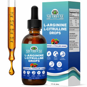 Bouteille en verre de NIUTRLUXE L-Citrulline L-Arginine 1000mg Liquide