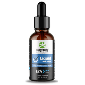 Bouteille en verre HAPPY BODY Gouttes de MSM 15% avec compte-gouttes