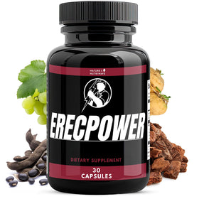 Bouteille ErecPower Nature’s NutriWave avec 30 capsules, vue de face