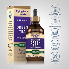 Bouteille Extrait de Thé Vert Piping Rock sur fond blanc