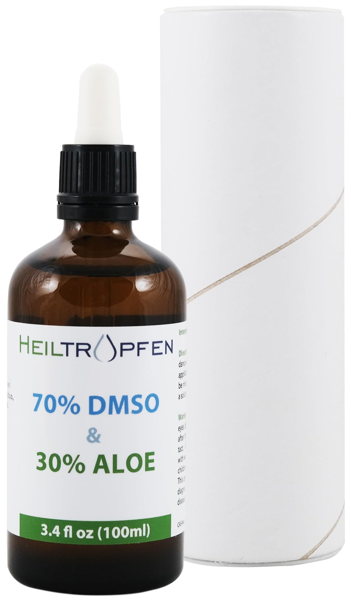 Bouteille Heiltropfen DMSO & Aloe Arborescense avec un fond naturel