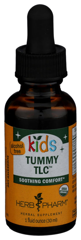 Bouteille Herb Pharm Kids Tummy TLC sur une table en bois