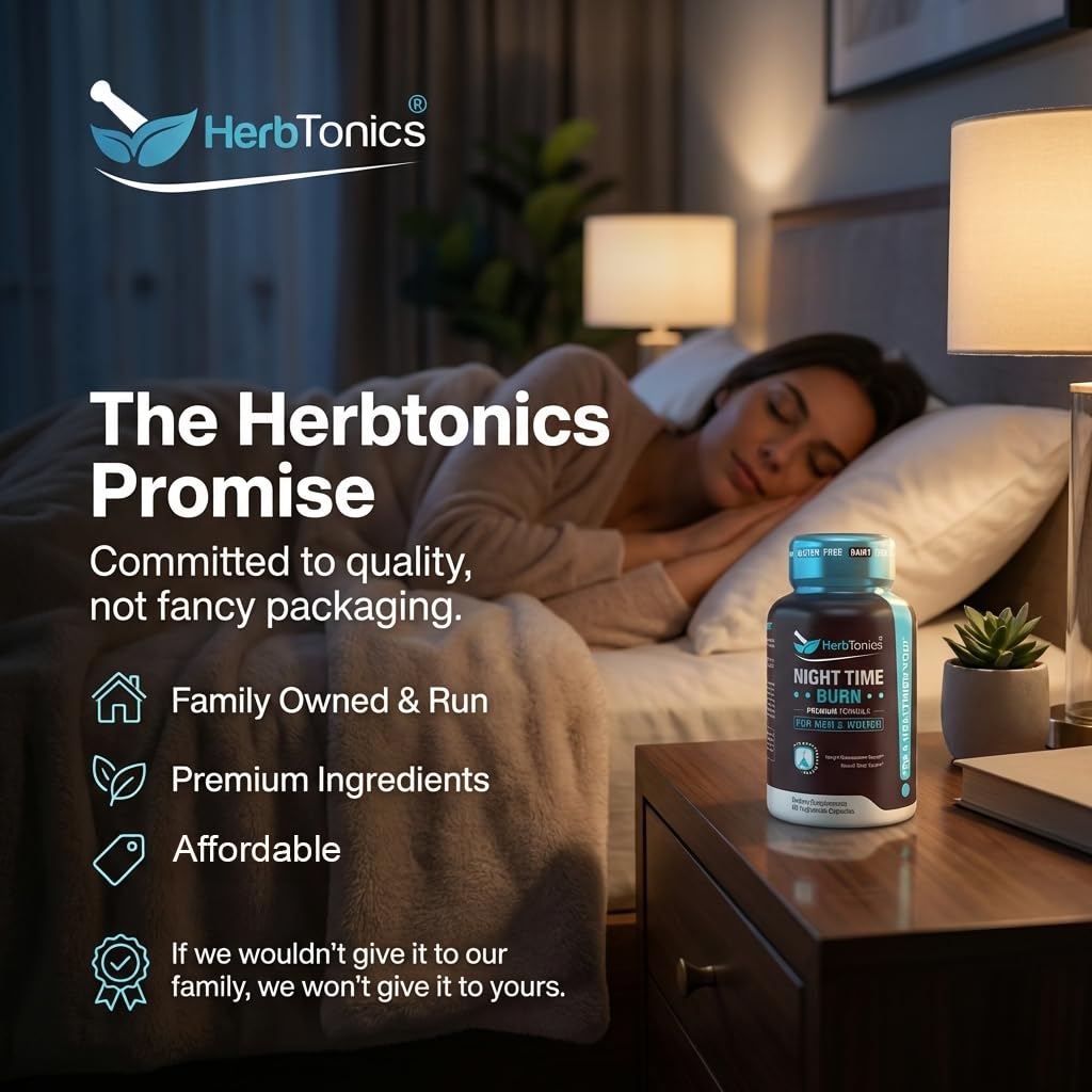 Bouteille Herbtonics Nuit et Métabolisme dans un cadre de salle de bain