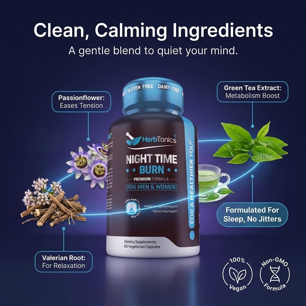 Bouteille Herbtonics Nuit et Métabolisme sur une table de nuit
