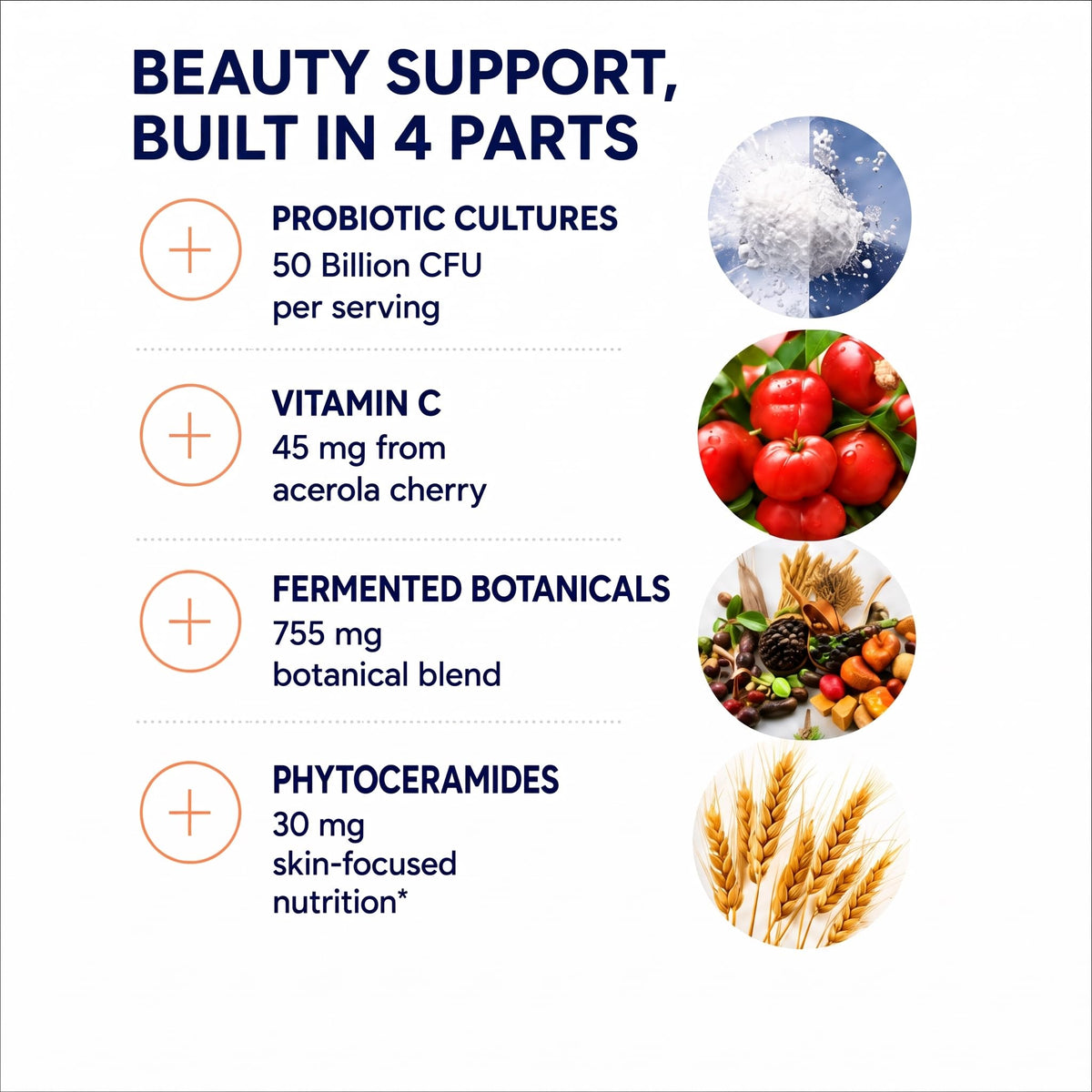 Bouteille HerbX avec capsules probiotiques sur fond blanc