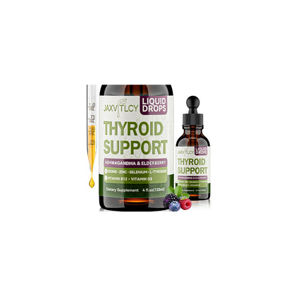 Bouteille JAXVITLCY de 4 fl oz de gouttes de soutien thyroïdien, vue de face