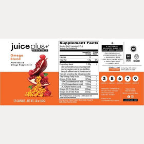 Bouteille Juice Plus+ Omega Blend sur un fond naturel