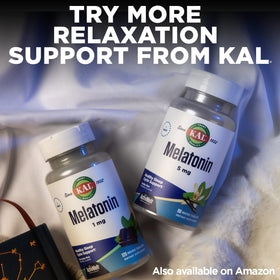 Bouteille KAL Mélatonine 5 mg sur fond naturel