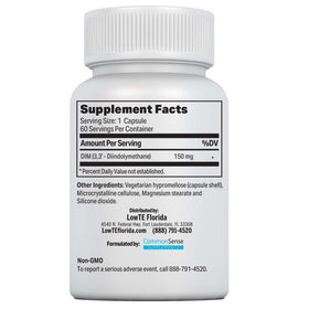 Bouteille LowTE Florida DIM 150 mg avec couvercle ouvert