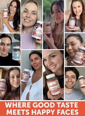 Bouteille Lunakai Calcium Magnésium Zinc ouverte avec gummies visibles