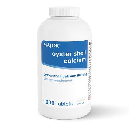 Bouteille MAJOR Complément Alimentaire Calcium Coquille d'Huître 500mg vue de face