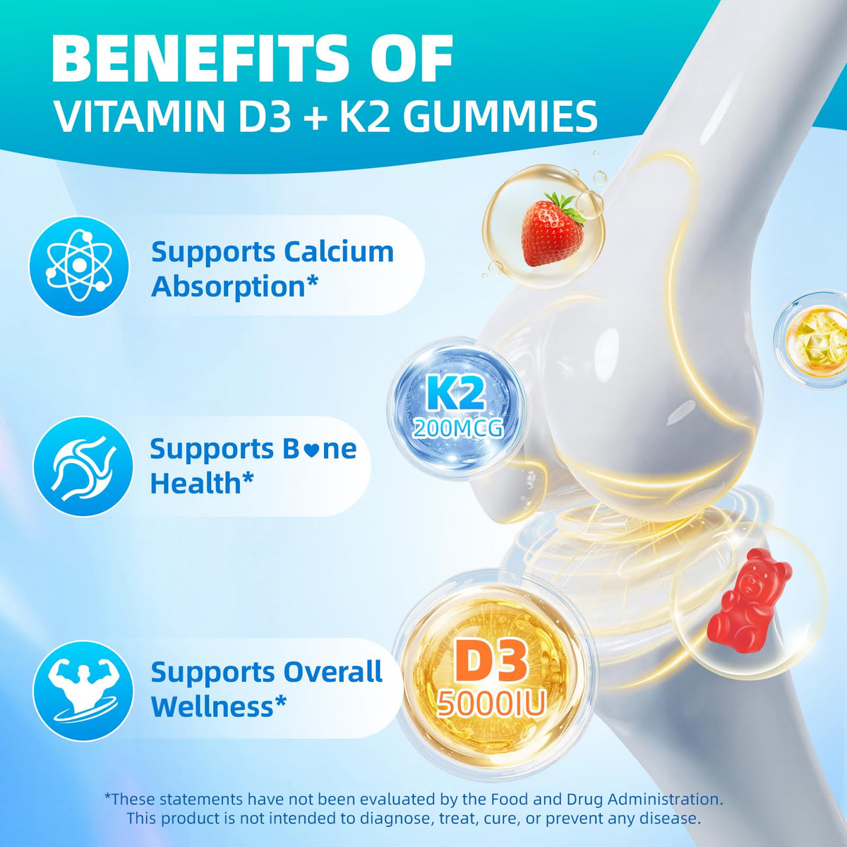 Bouteille Mchokuu avec étiquette montrant 60 gummies