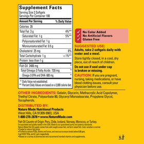 Bouteille Nature Made Huile de Poisson Omega 3 1200 mg avec étiquette