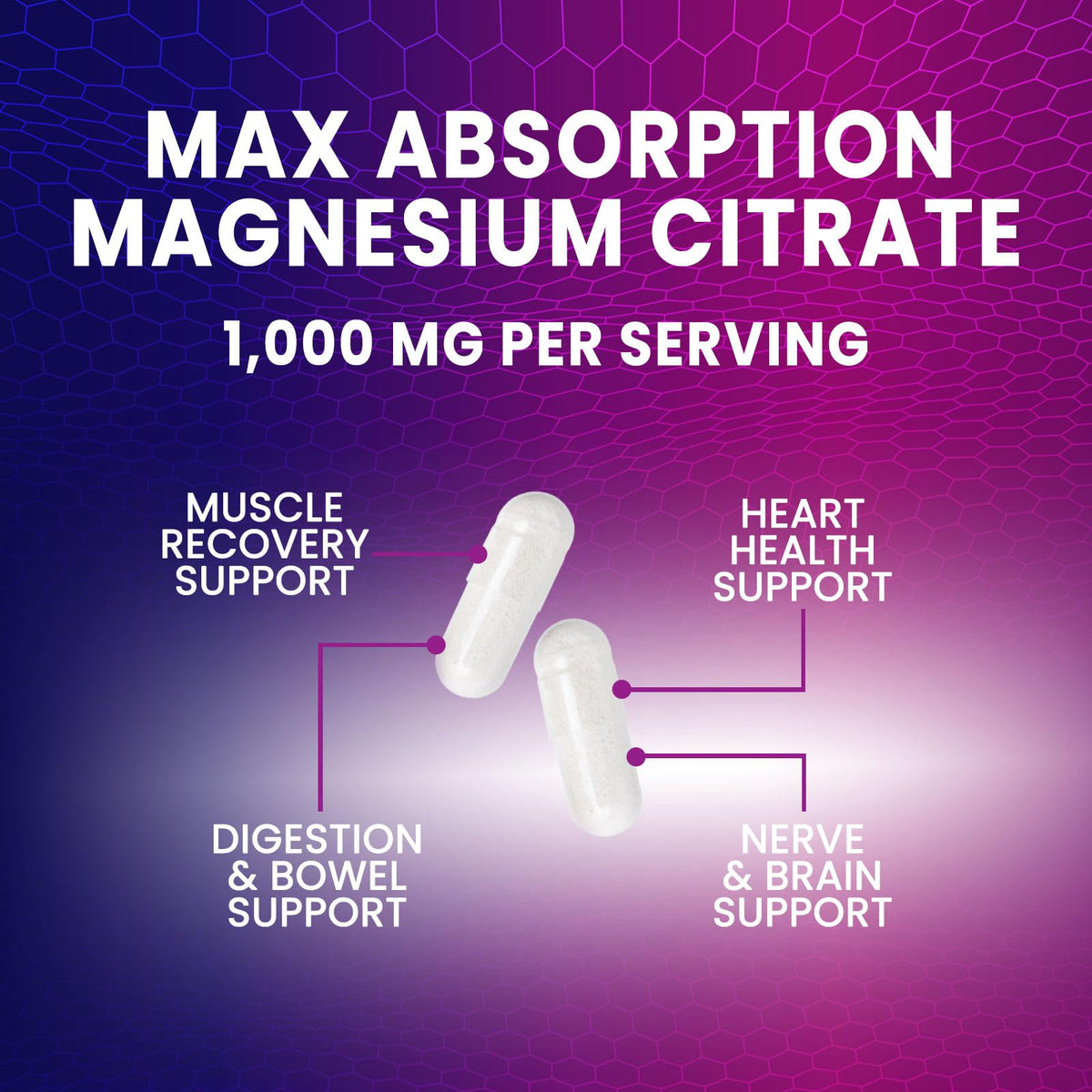 Bouteille Nature's Nutrition Magnésium Citrate 1000mg de côté