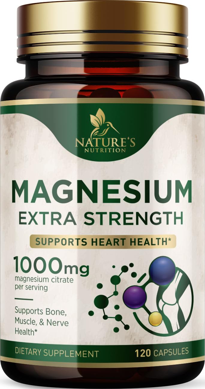Bouteille Nature's Nutrition Magnésium Citrate 1000mg vue de face