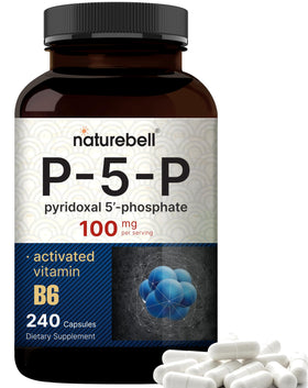 Bouteille NatureBell P5P Vitamine B6 100mg 240 capsules vue de face