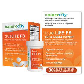 Bouteille NatureCity True-Life-PB avec 30 capsules végétales