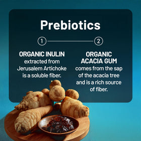 Bouteille NatureWise Probiotiques ouverte avec capsules visibles