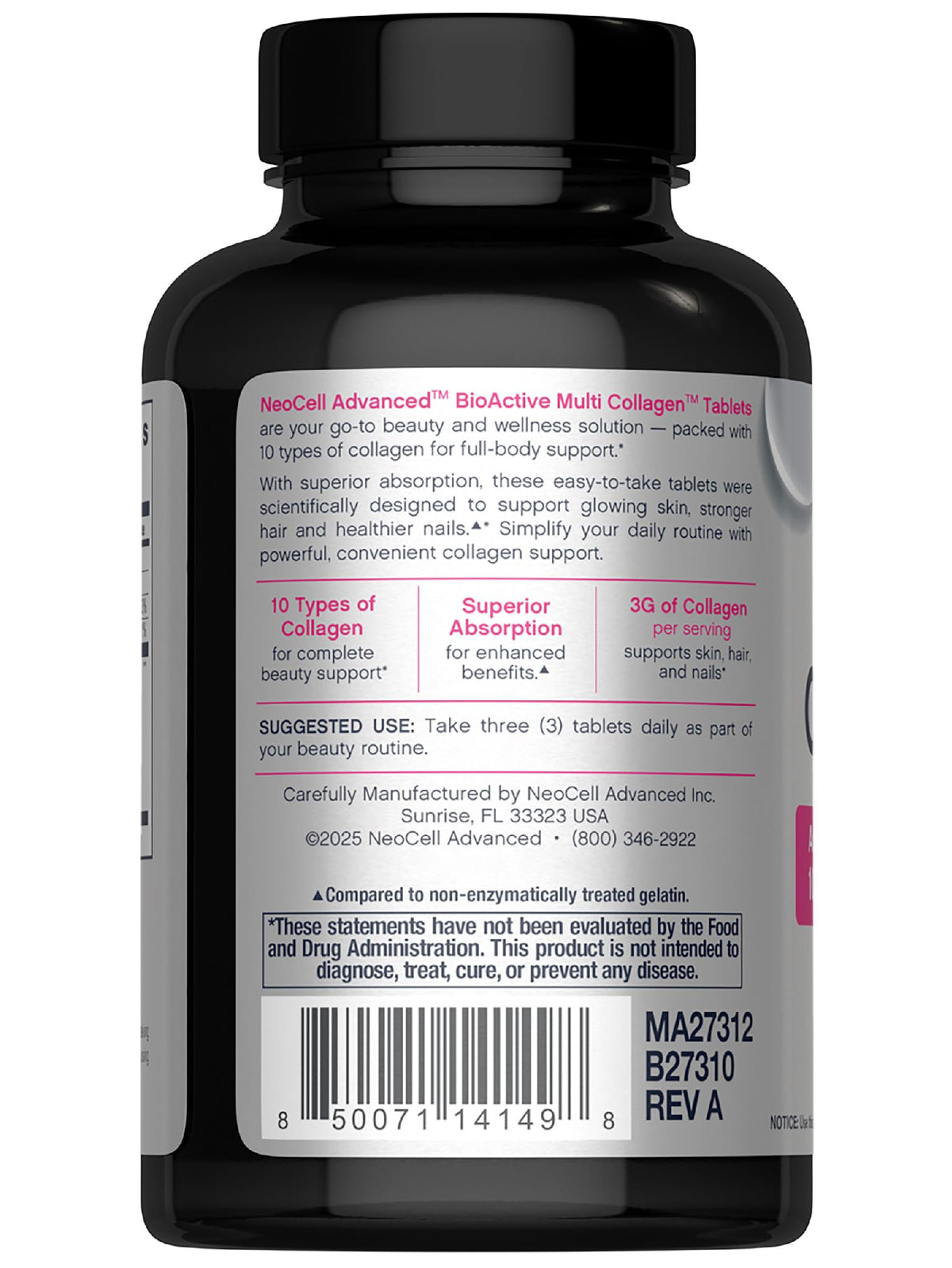 Bouteille NeoCell Advanced avec étiquette visible