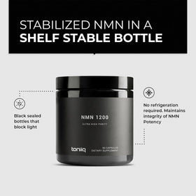 Bouteille noire scellée des capsules NMN Toniiq