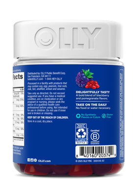 Bouteille OLLY Gummy sur fond coloré
